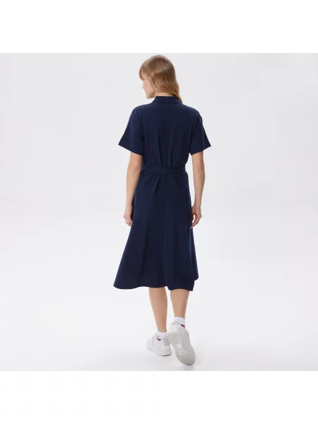 Lacoste Sukienka Polo W Kolorze Granatowym granatowy