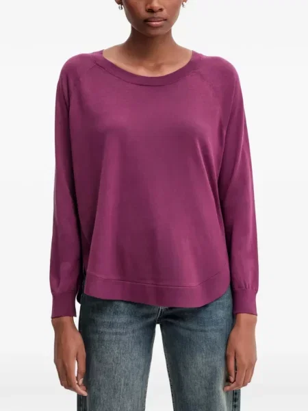 Hanorac crewneck Benetton cu decolteu rotund violet