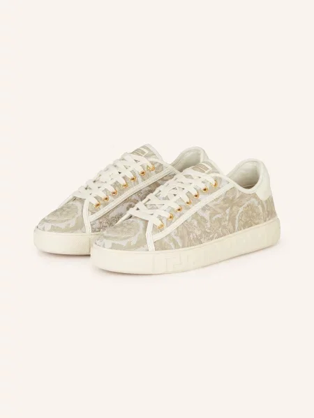 Versace Sneakersy Barocco Greca beige beżowe