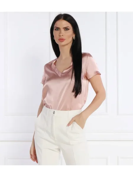 Liu Jo Tricou cu adaos de mătase roz