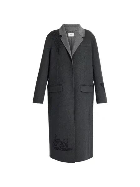 Palton Erdem cu broderie gri