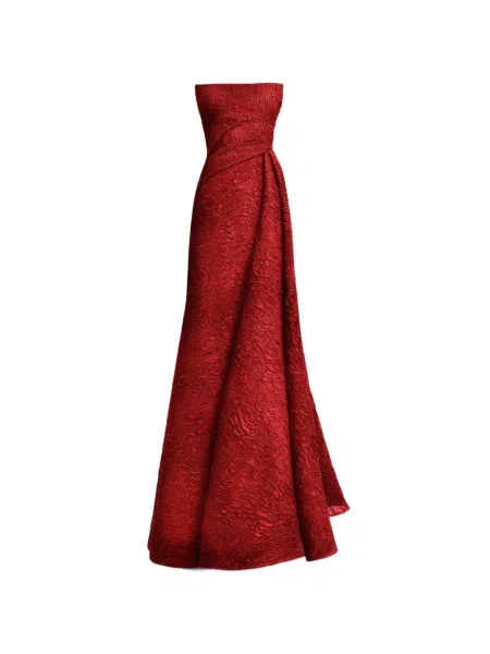Rochie Gemy Maalouf drapată fără bretele roșu