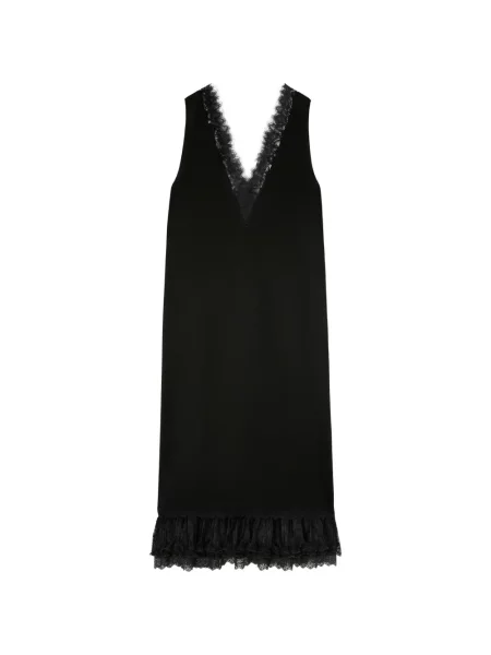 Lung rochie Ganni din satin negru