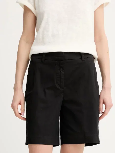 Marc O'Polo pantaloni scurți uni high waist negru
