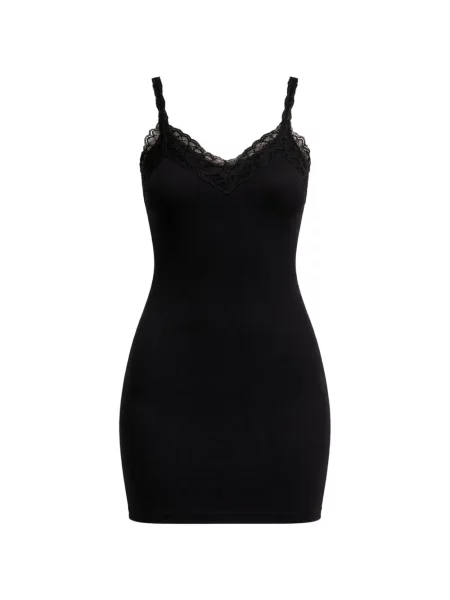 Rochie Vetements cu decolteu în V din dantelă de costum negru