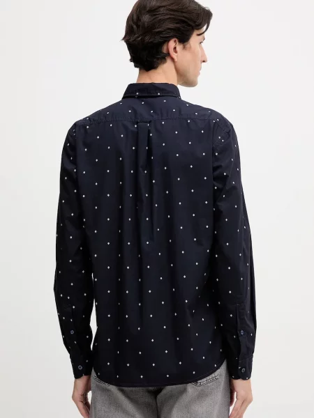 BOSS Orange cămașă din bleumarin cu guler button-down regular portocaliu