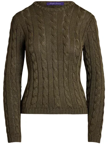 Pulover Ralph Lauren Collection cu decolteu rotund verde