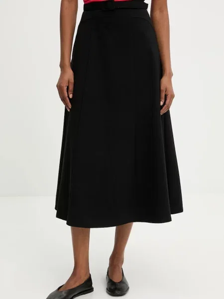 Answear.LAB spódnica midi rozkloszowana czarny
