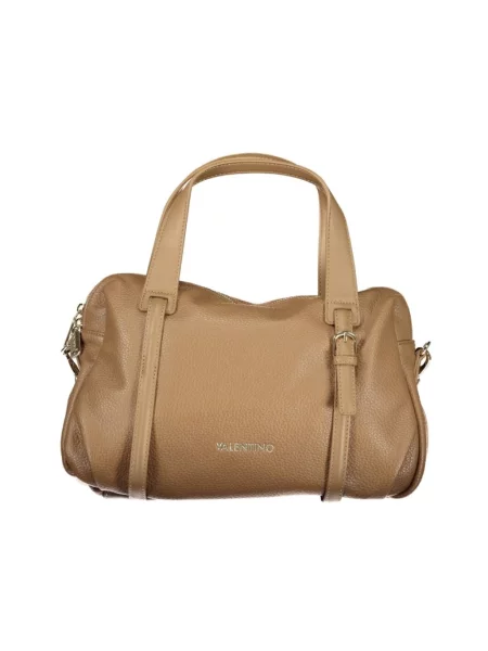 Lniana torebka Valentino Bags brązowa