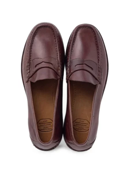 Pantofi loafer Visvim din piele roșu