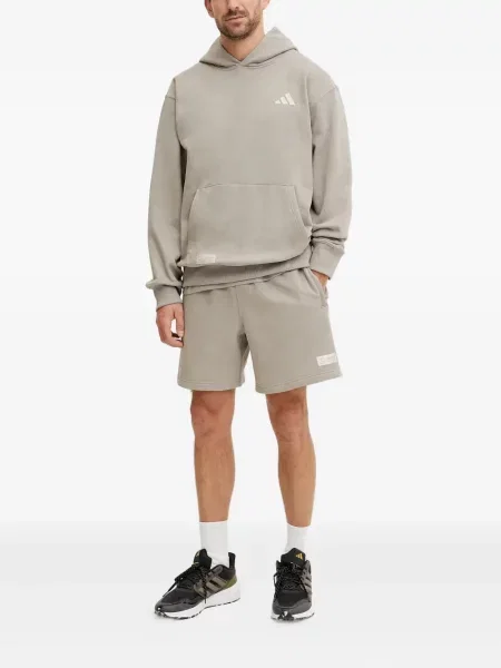 Trening Adidas alergare cu glugă cu broderie gri