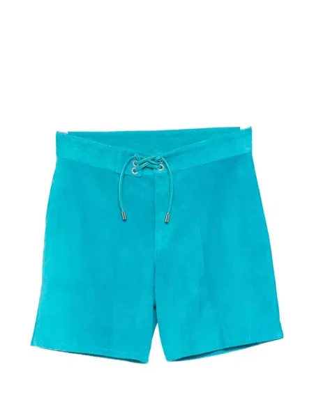 Pantaloni scurți A Leather din piele albastru