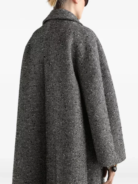 Palton Dolce & Gabbana cu model herringbone gri