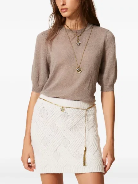 Scurt pulover Twinset cu paiete maro