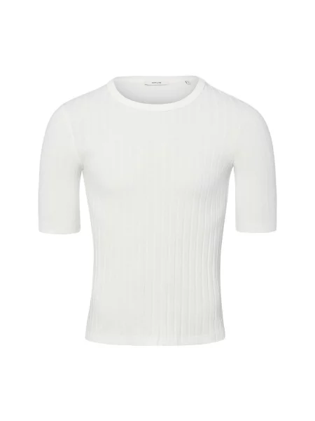T-shirt w efekt prążkowania model Savka' Opus biała
