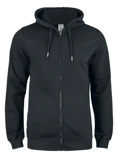 Clique Premium OC Hoody Full Zip – bluza z kapturem z bawełny organicznej – czarna