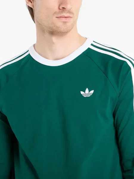 Tricou cu dungi Adidas cu dungi cu broderie din jacard negru