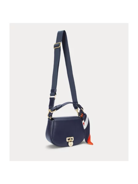 Torebka Ralph Lauren skórzana niebieska