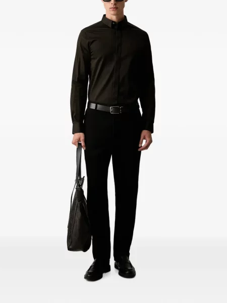 Cămașă Armani Exchange cu broderie maro