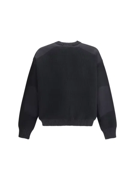 Sweter z wełną Padded Knit Crew ciepły czarny