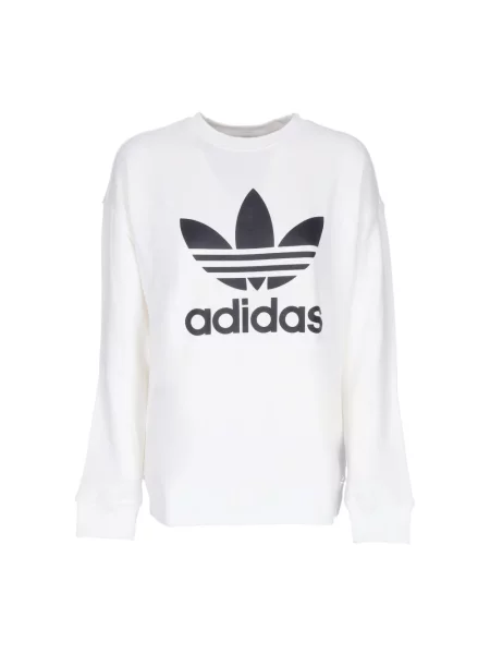 Bluza nierozpinana Adidas z logo biała