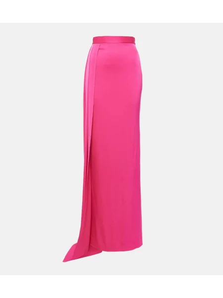 Fusta maxi Alex Perry din satin drapată roz