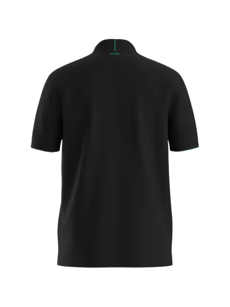 Tricou polo Boss cu autograf negru