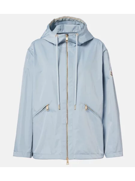 Geacă Moncler cu glugă albastru