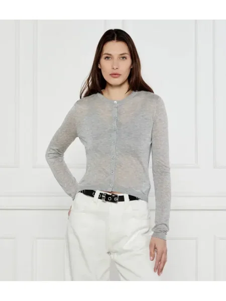 Selyem cropped felső Michael Kors szürke