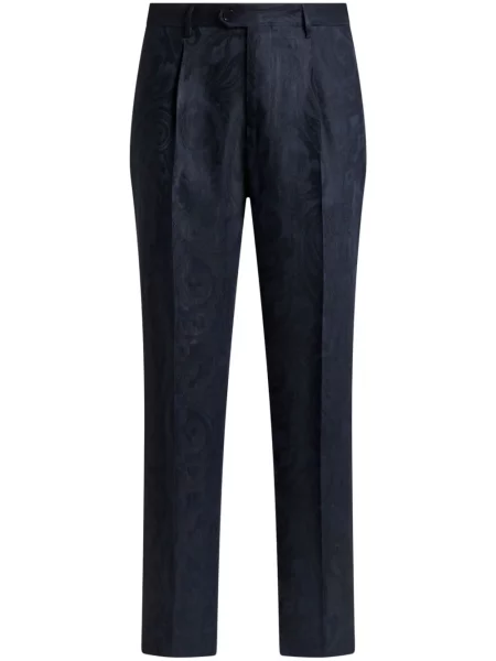 Žakárové kalhoty Etro modré