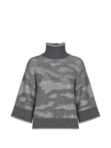 Sweter Fabiana Filippi z cekinami szary