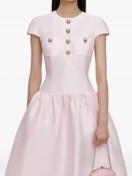 Tafta rochie midi Self-portrait roz