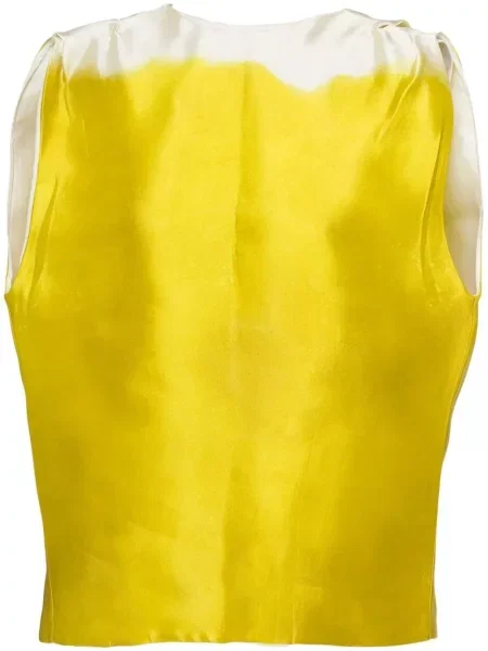 Bluză Prada din satin fără mâneci verde