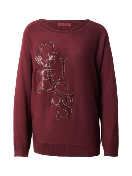 GUESS Pulover ESMERALDA bordeaux / argintiu roșu