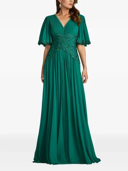 Rochie Tadashi Shoji cu broderie verde