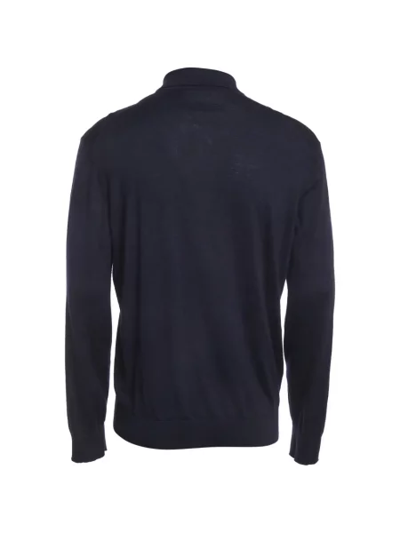 Lung tricou polo Zegna albastru