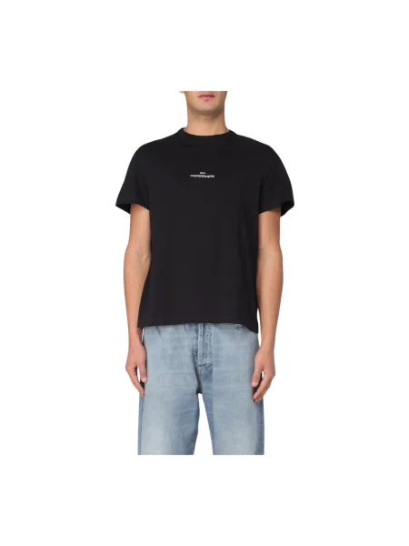 Koszulka Maison Margiela casual z logo z krótkim rękawem czarna