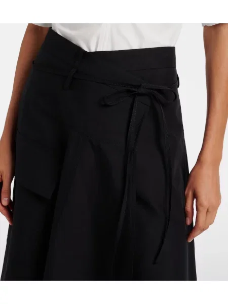 Fustă midi Bottega Veneta asimetrică negru