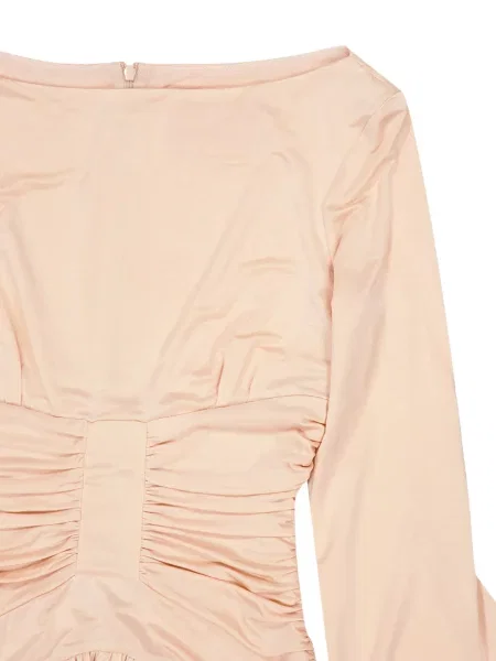 Rochie midi La Doublej cu volane drapată roz
