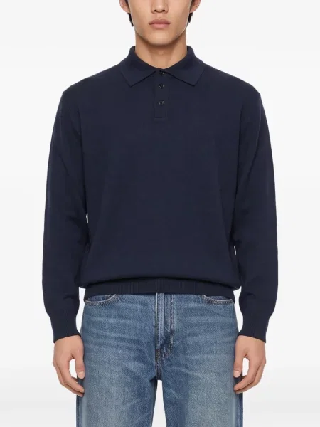 Μακρύς polo Manifatture Del Nord μπλε