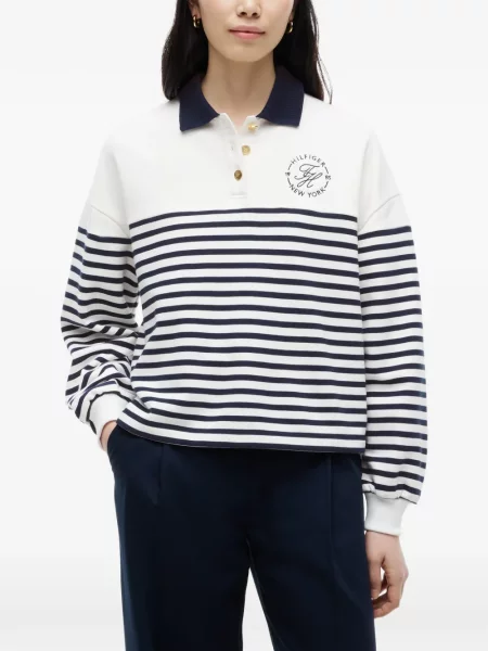 Lung tricou polo Tommy Hilfiger alb