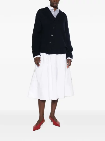 Cardigan Jil Sander tricotate asimetric albastru