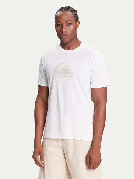 Koszulka Quiksilver Ev Comp Logo krótki rękaw beżowy M biały