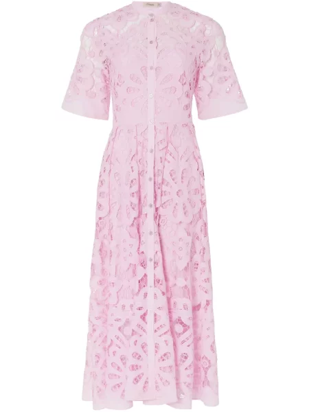 Rochie tip cămașă Temperley London de costum roz