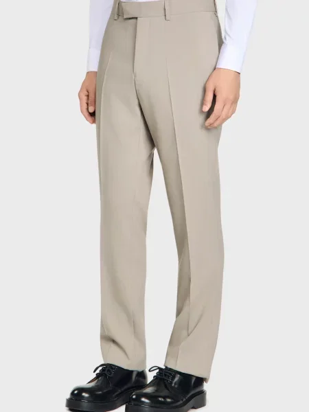 Шерстяные брюки Sandro серые