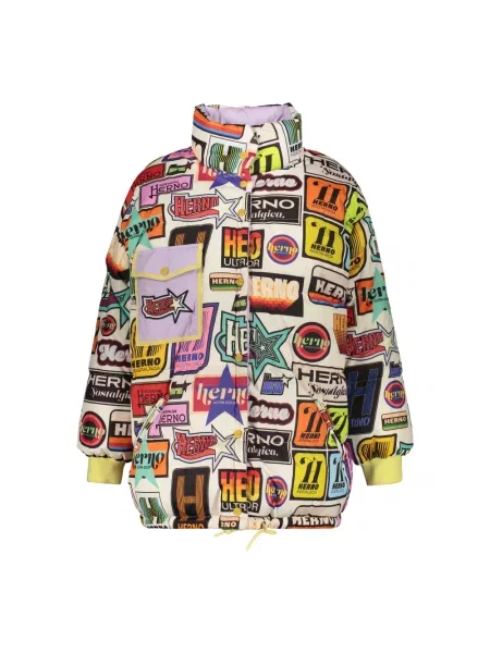 Lniana wielobarwność kurtka puchowa Herno