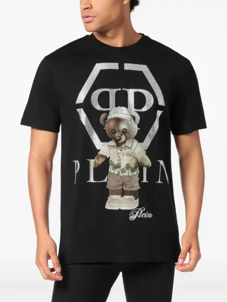 Tricou Philipp Plein de cristal teddy negru