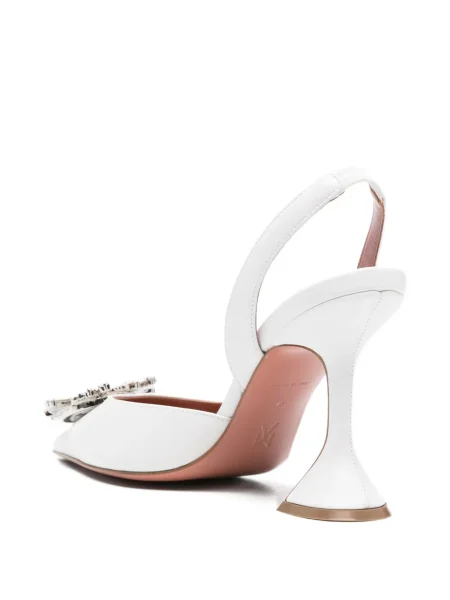 Pantofi cu toc Amina Muaddi slingback alb