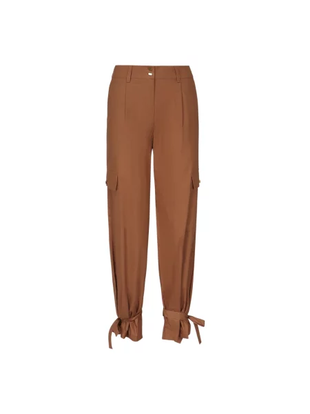 Marciano Guess spodnie PAT pomarańczowy proste high waist brązowe