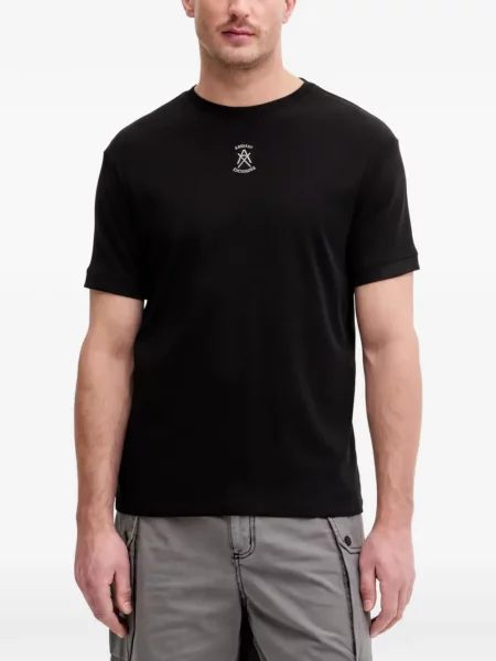 Tricou Armani Exchange cu decolteu rotund negru